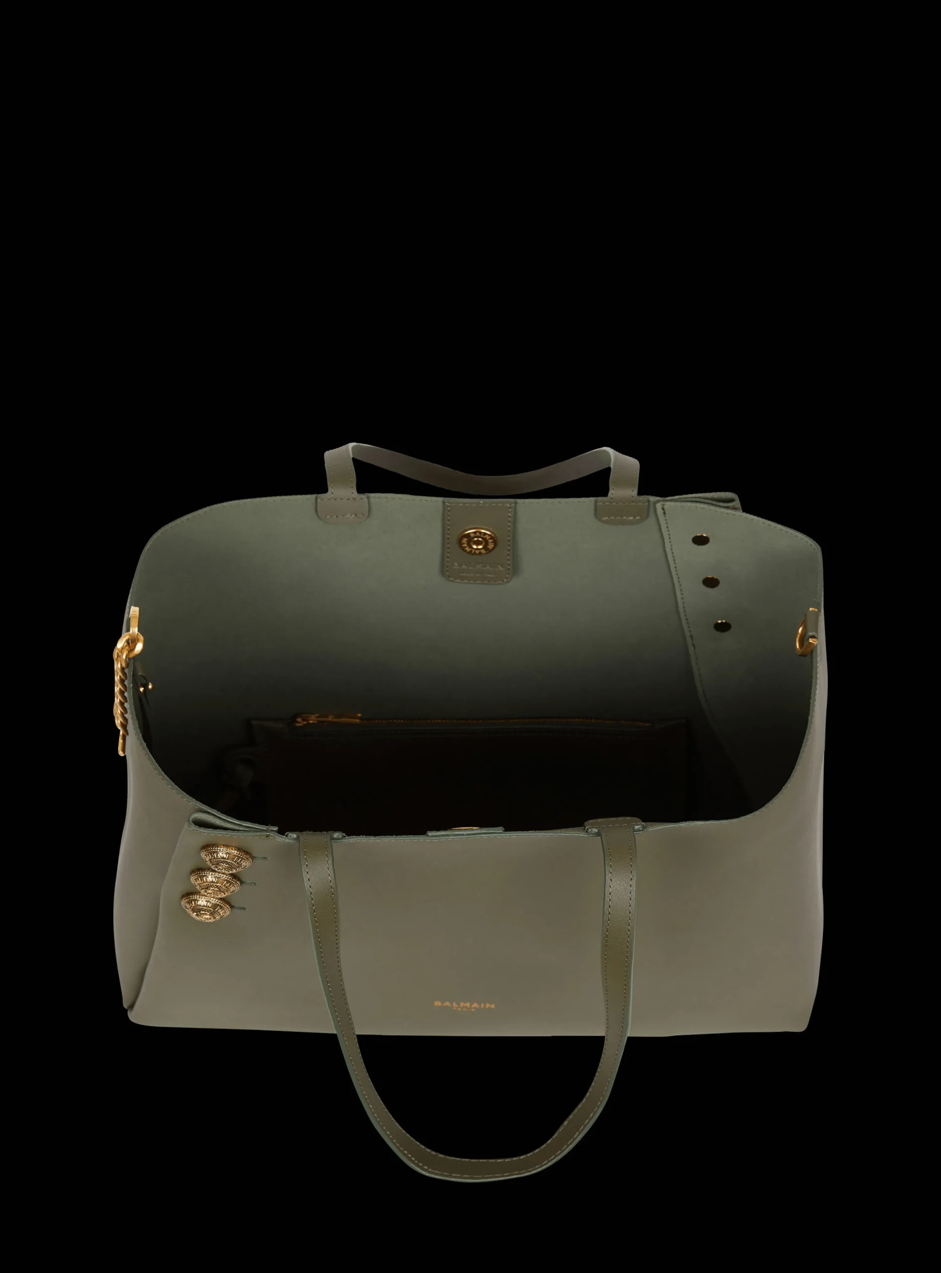 Women Balmain Emblème Leather Tote Bag