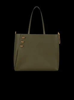 Women Balmain Emblème Leather Tote Bag
