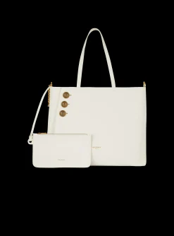 Women Balmain Emblème Leather Tote Bag