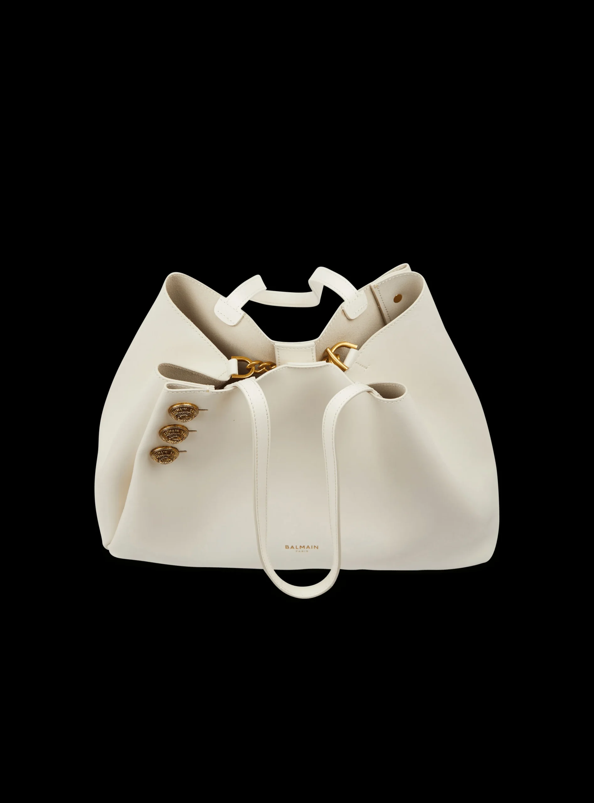 Women Balmain Emblème Leather Tote Bag