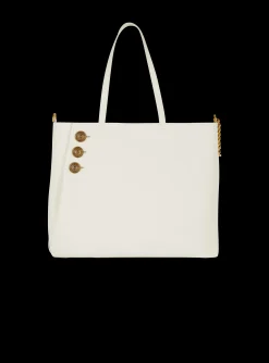 Women Balmain Emblème Leather Tote Bag