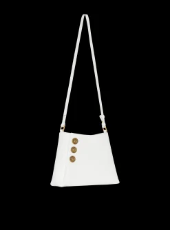Women Balmain Embl&egrave;me Shoulder Bag In Grained Calfskin