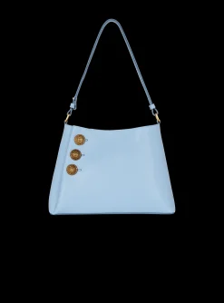 Women Balmain Embl&egrave;me Shoulder Bag In Grained Calfskin
