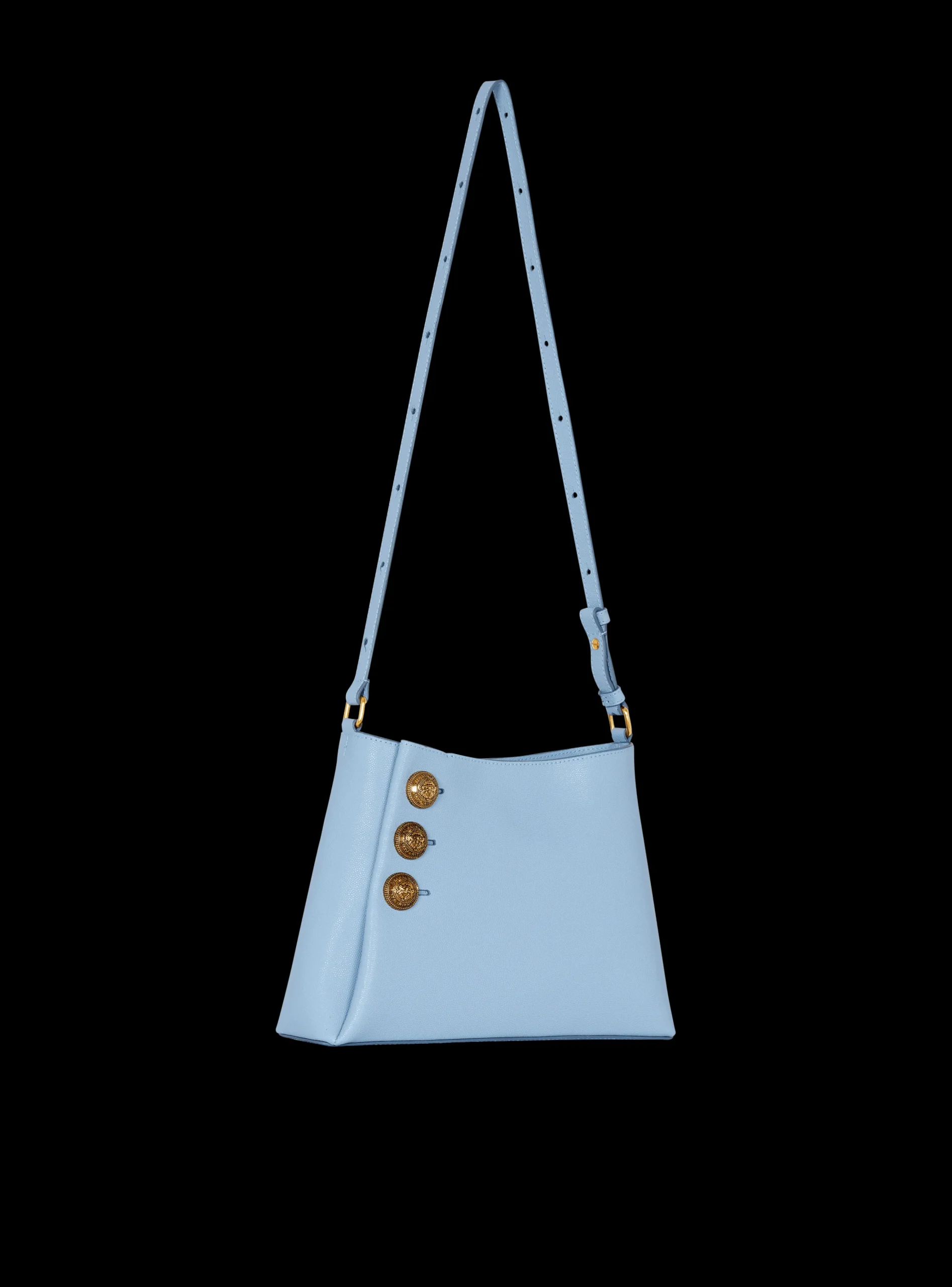 Women Balmain Emblème Shoulder Bag In Grained Calfskin