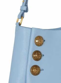 Women Balmain Emblème Shoulder Bag In Grained Calfskin
