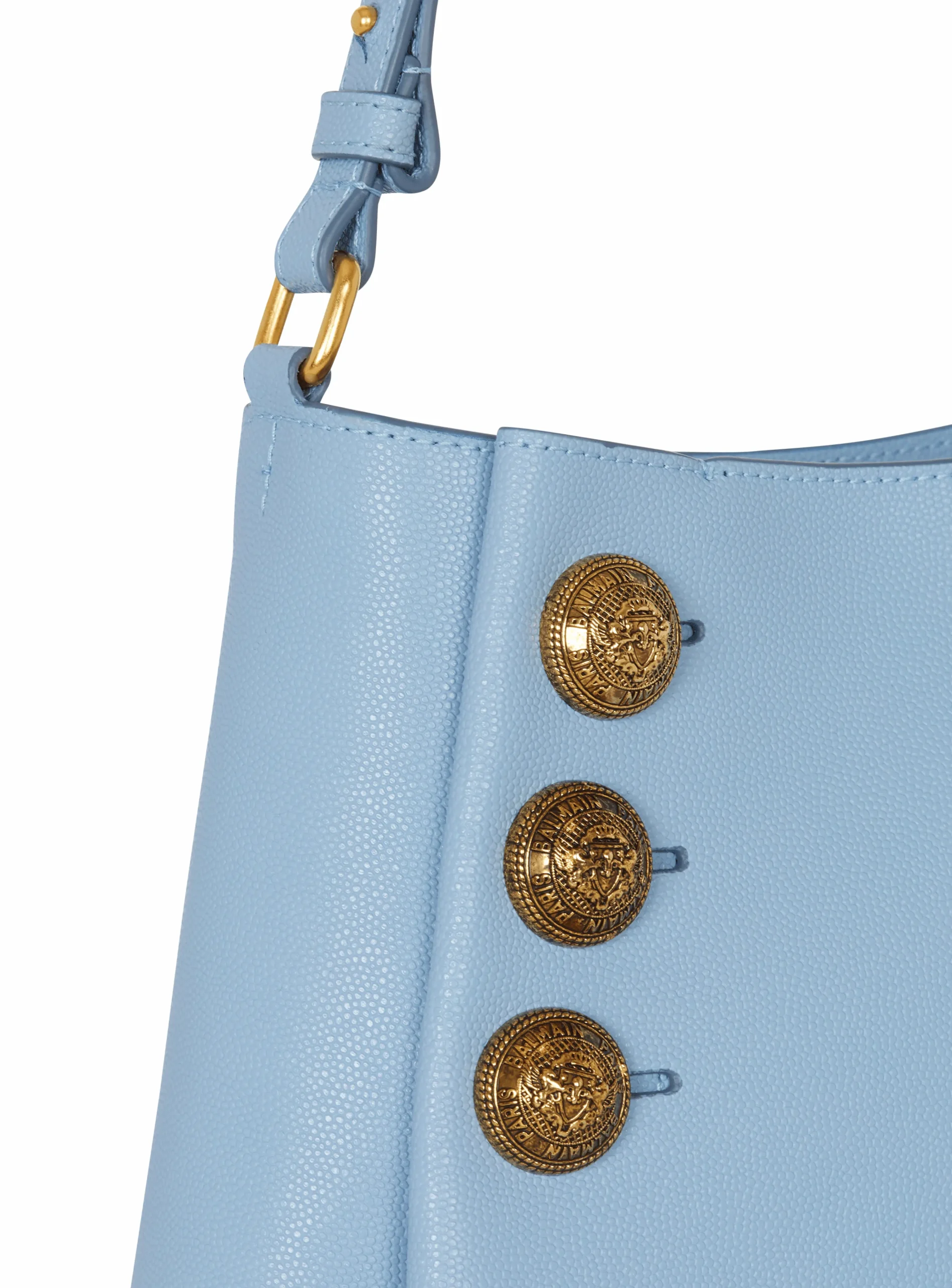 Women Balmain Emblème Shoulder Bag In Grained Calfskin