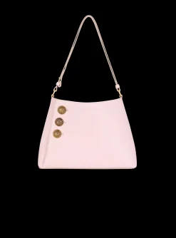 Women Balmain Emblème Shoulder Bag In Grained Calfskin