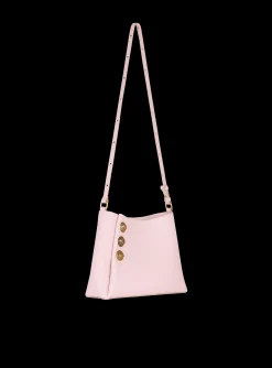 Women Balmain Embl&egrave;me Shoulder Bag In Grained Calfskin