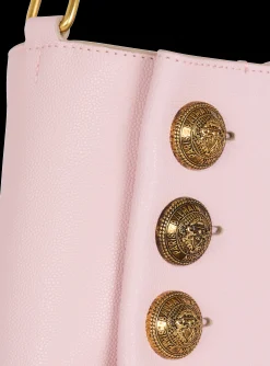 Women Balmain Embl&egrave;me Shoulder Bag In Grained Calfskin
