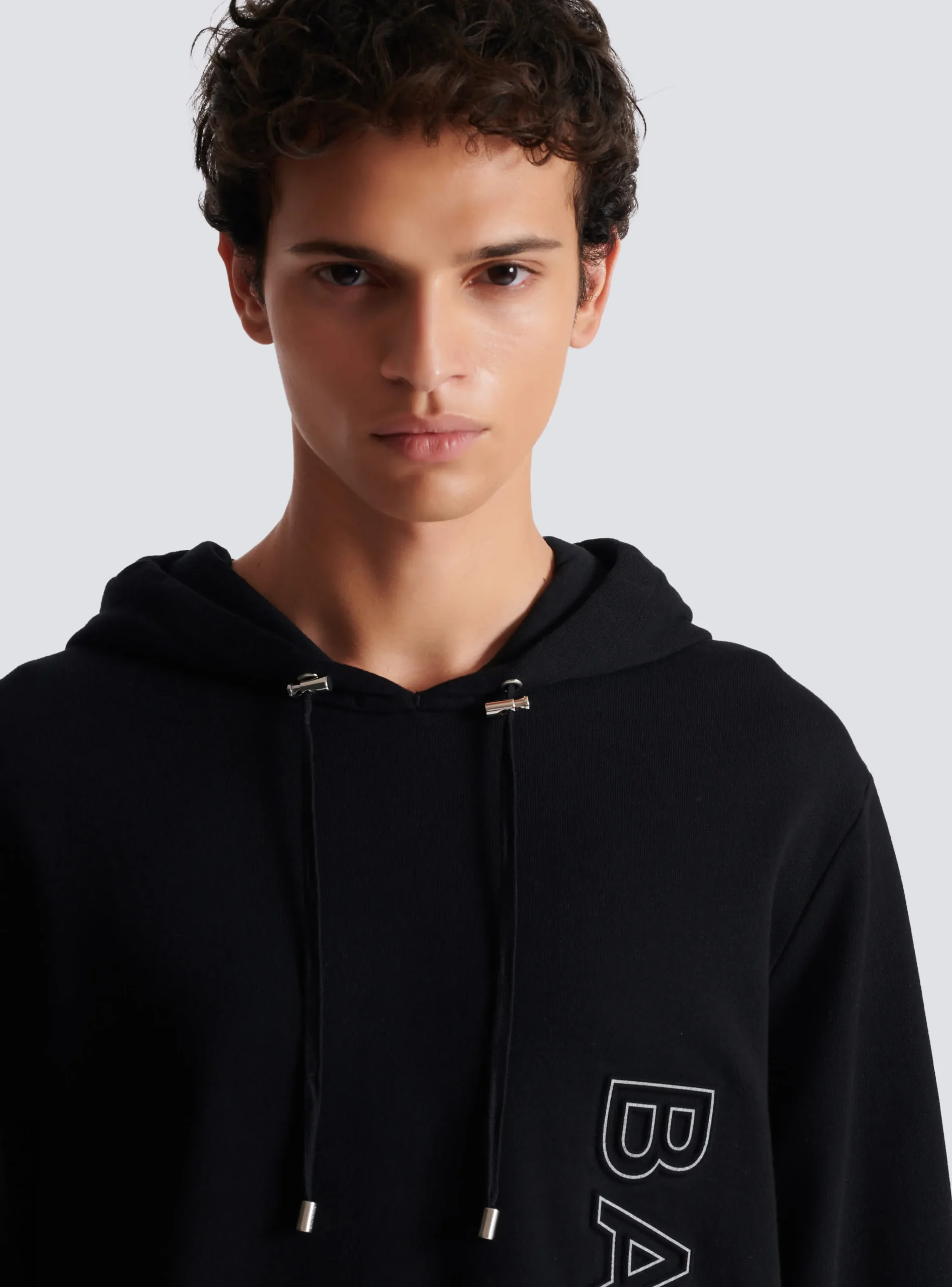 Balmain Embossed Hooded Sweatshirt
