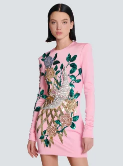 Women Balmain Embroidered Roses Dress
