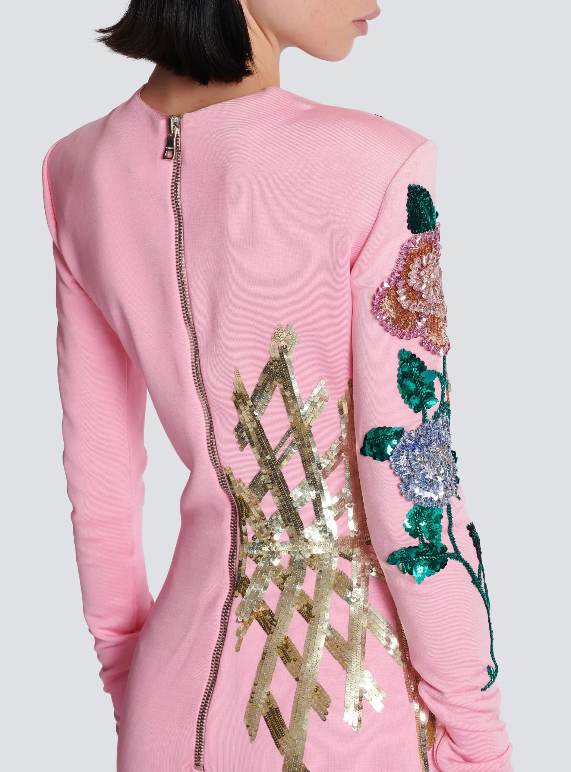 Women Balmain Embroidered Roses Dress
