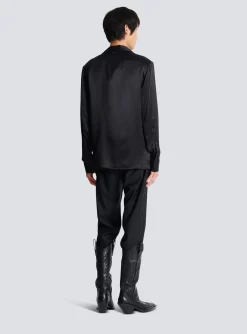 Balmain Embroidered Silk Stars Shirt