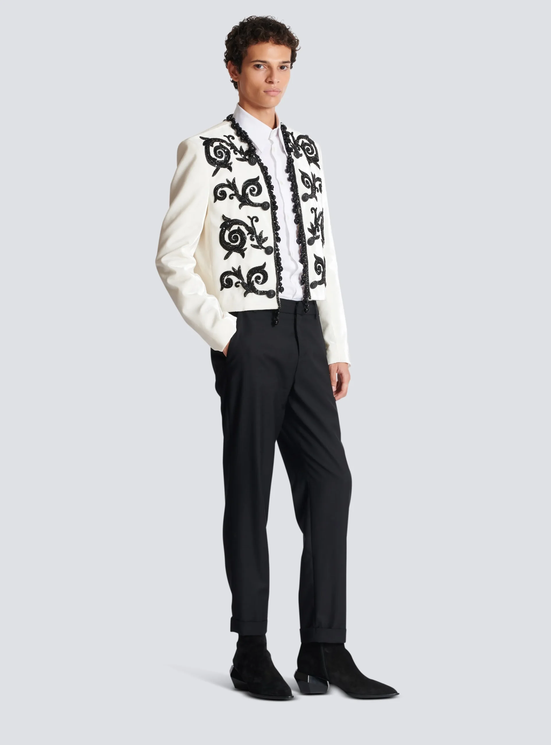 Balmain Embroidered Velvet Spencer Jacket
