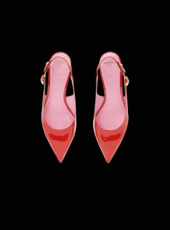 Women Balmain Eva Kitten Slingbacks In Patent Leather