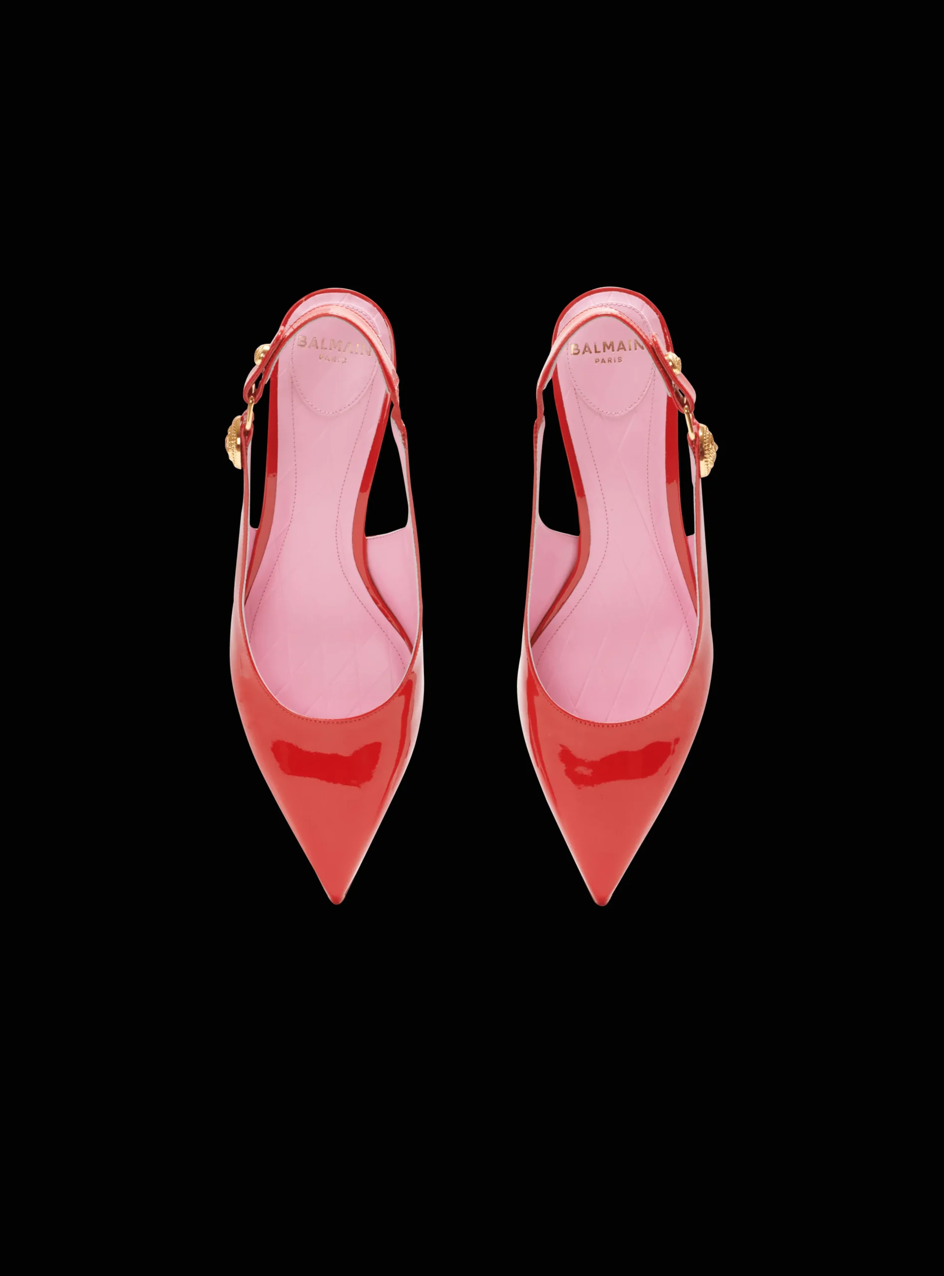 Women Balmain Eva Kitten Slingbacks In Patent Leather