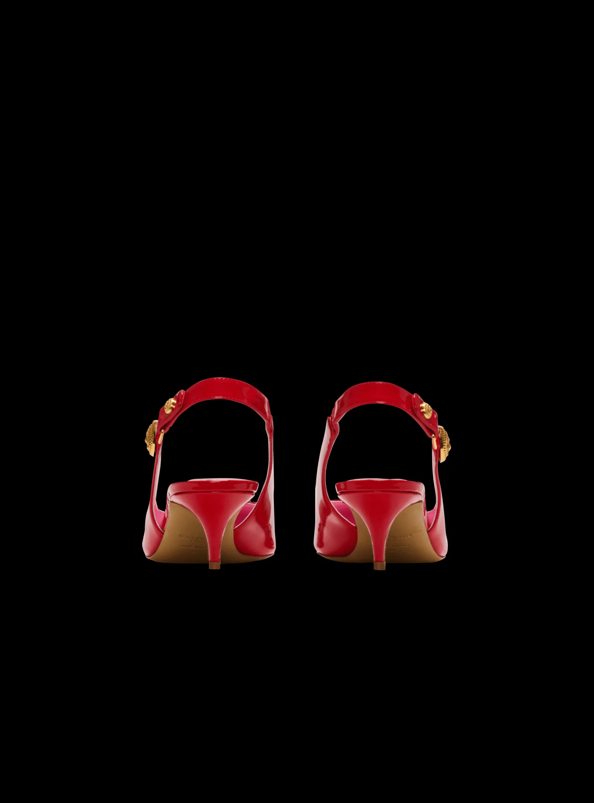 Women Balmain Eva Kitten Slingbacks In Patent Leather