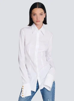 Women Balmain Fitted Poplin Shirt