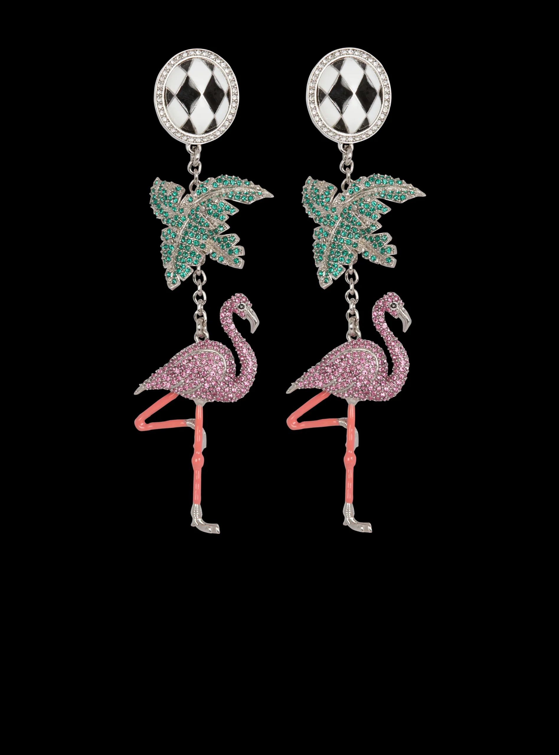 Women Balmain Flamingo Pendant Earrings