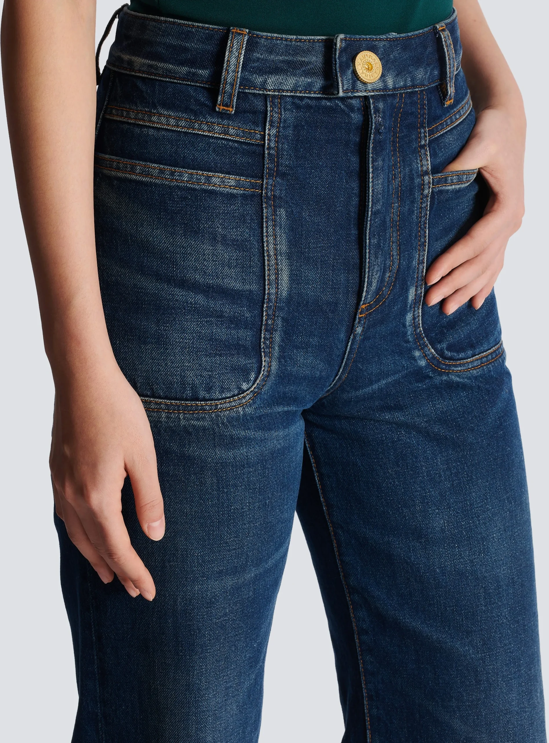 Women Balmain Flared Denim Jeans