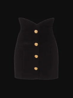 Women Balmain Flared Double Crepe Tulip Skirt