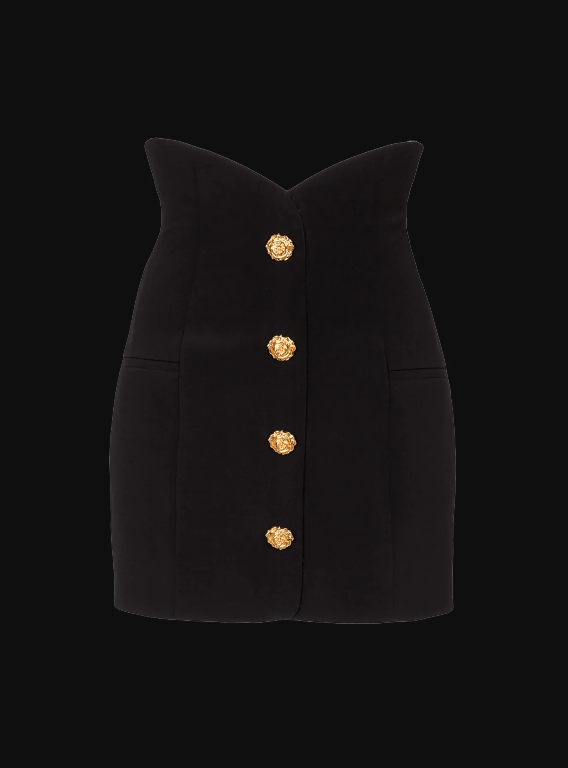 Women Balmain Flared Double Crepe Tulip Skirt