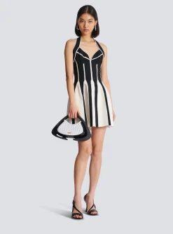 Women Balmain Flared Halterneck Knit Dress