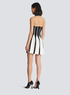 Women Balmain Flared Halterneck Knit Dress