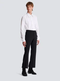 Balmain Flared Trousers In Double Crepe