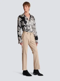 Balmain Flared Trousers In Gabardine