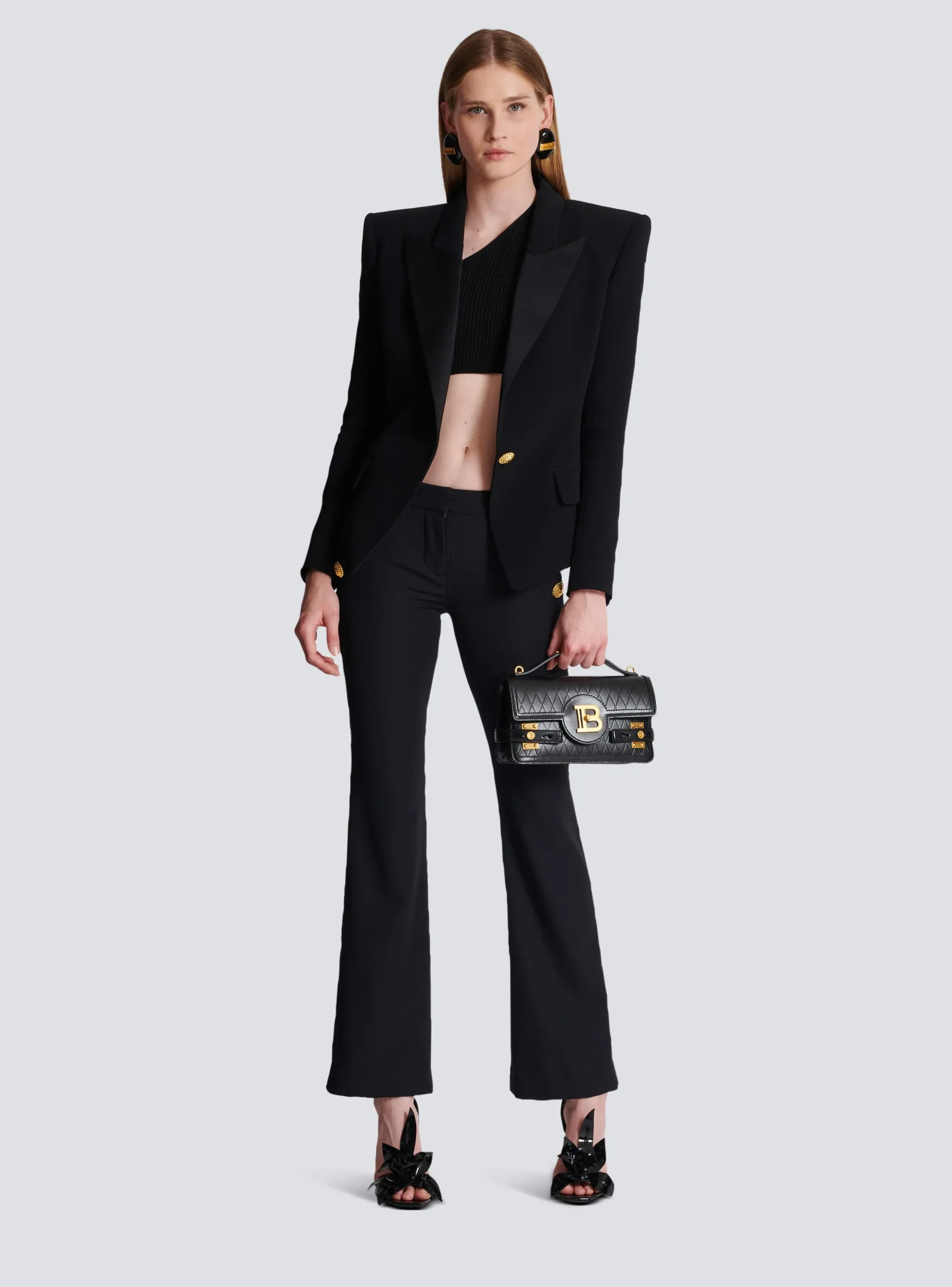 Women Balmain Flared Trousers With Buttons