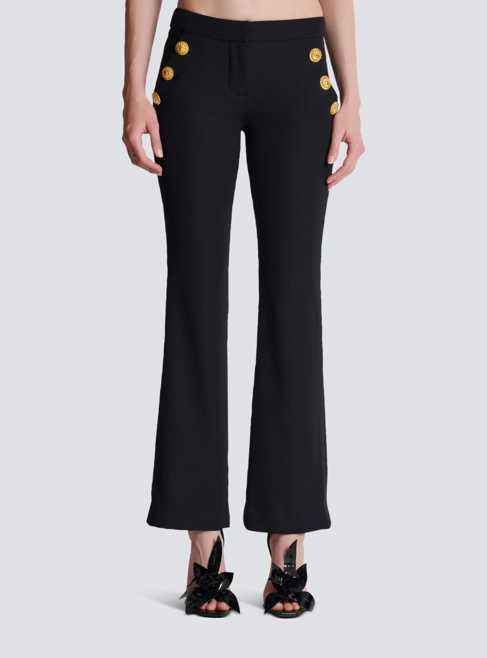 Women Balmain Flared Trousers With Buttons