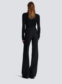 Women Balmain Flared Trousers With Creases