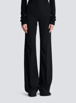 Women Balmain Flared Trousers With Creases