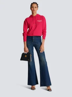 Women Balmain Flocked Paris Hoodie