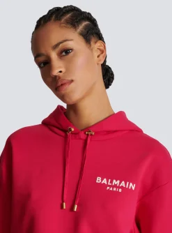 Women Balmain Flocked Paris Hoodie