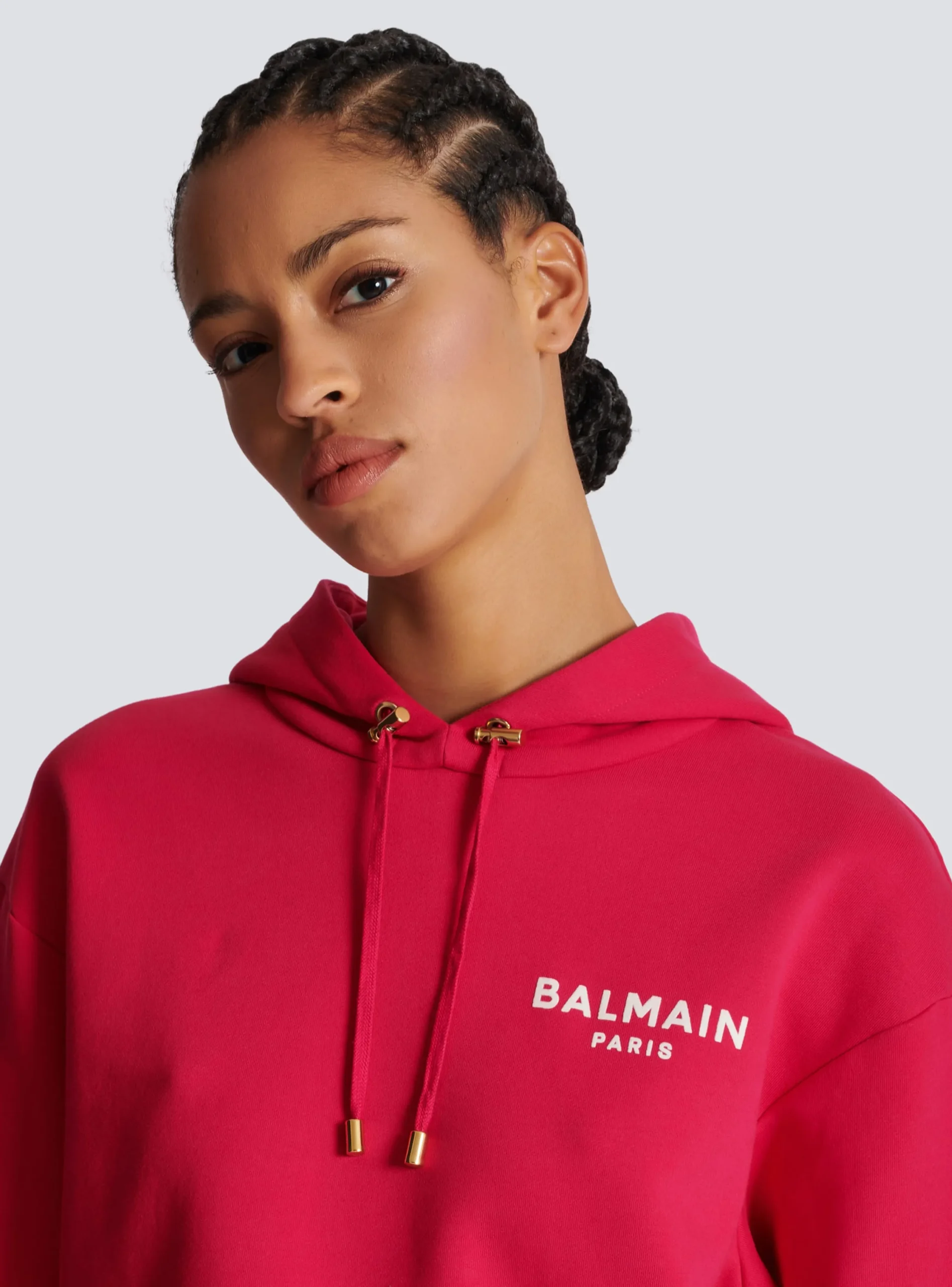 Women Balmain Flocked Paris Hoodie
