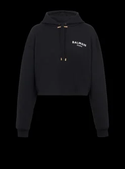 Women Balmain Flocked Paris Hoodie