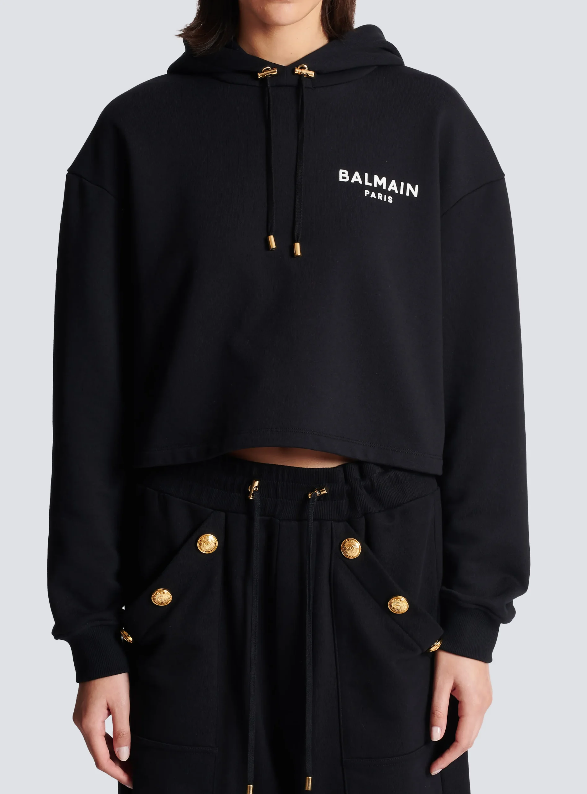 Women Balmain Flocked Paris Hoodie