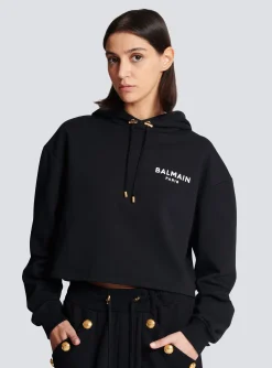 Women Balmain Flocked Paris Hoodie