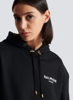 Women Balmain Flocked Paris Hoodie