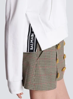Women Balmain Flocked Paris Hoodie