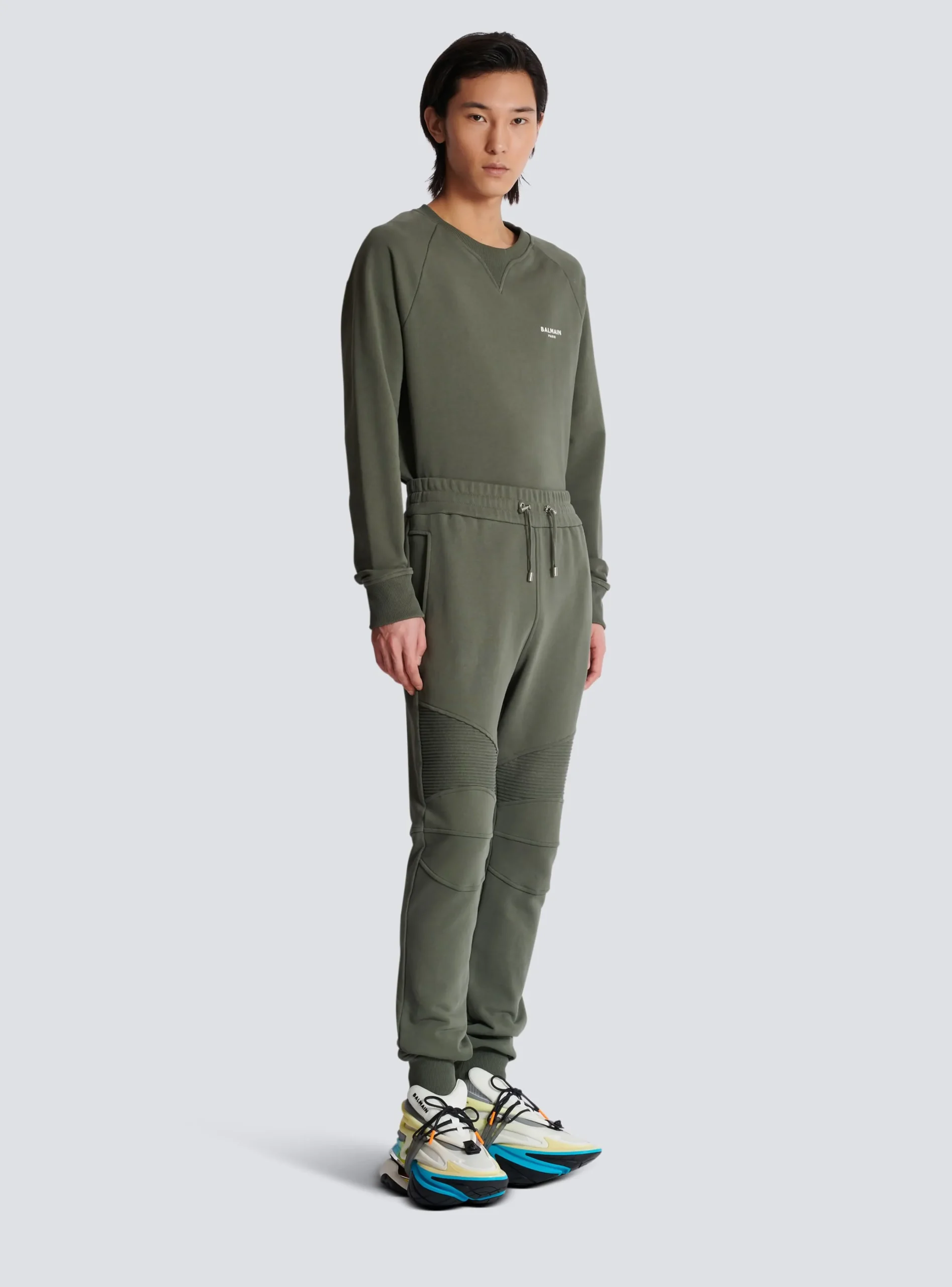 Balmain Flocked Paris Joggers