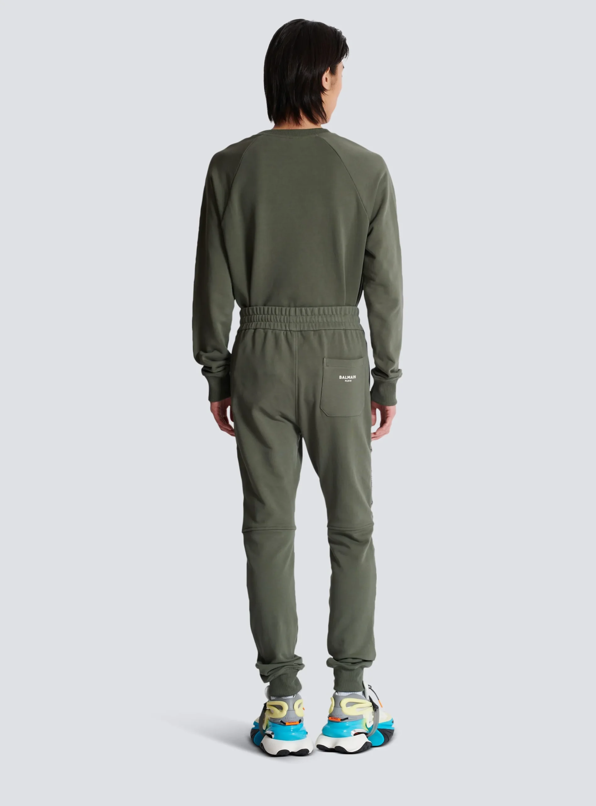Balmain Flocked Paris Joggers