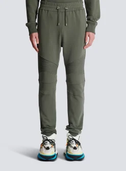 Balmain Flocked Paris Joggers