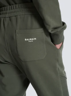 Balmain Flocked Paris Joggers
