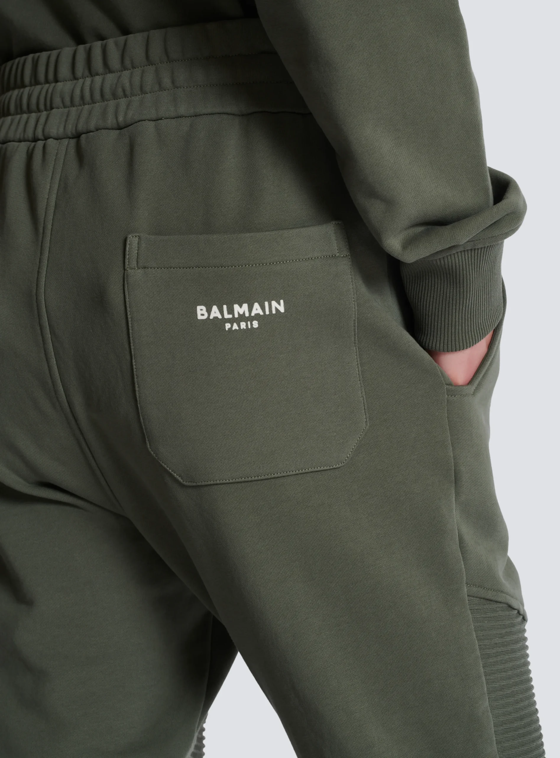 Balmain Flocked Paris Joggers