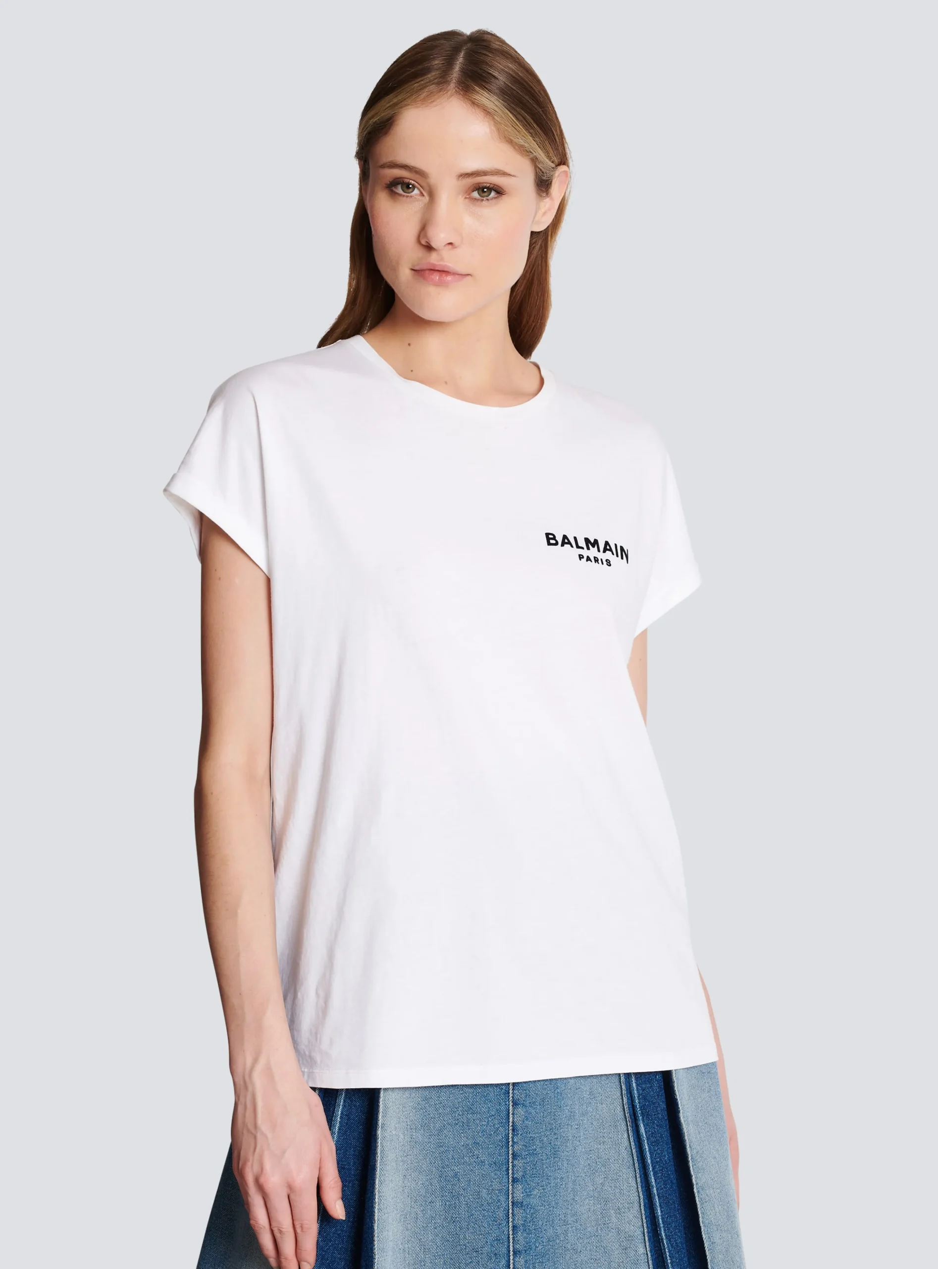Women Balmain Flocked T-shirt