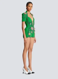 Women Balmain Flower-embroidered Playsuit