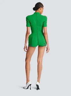 Women Balmain Flower-embroidered Playsuit